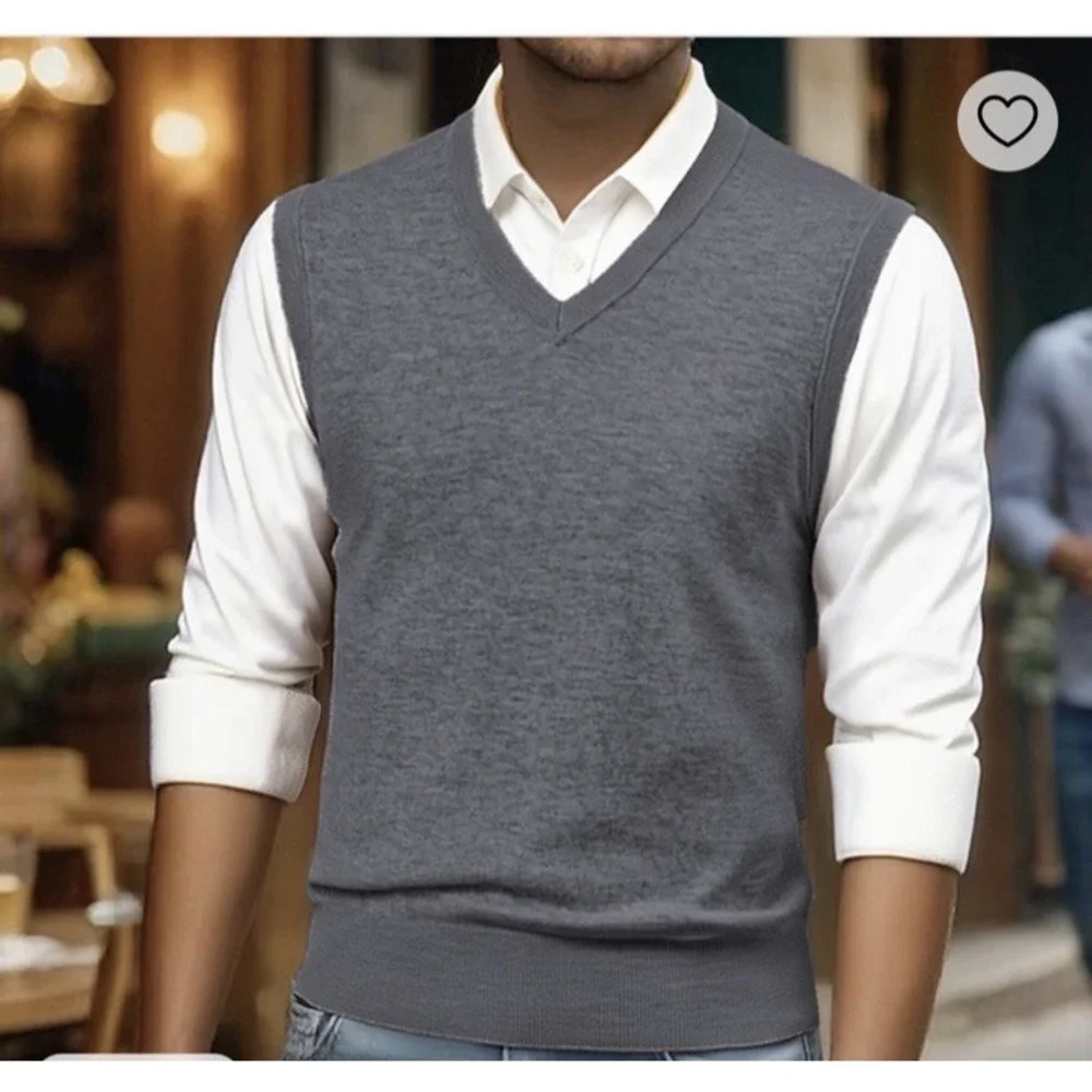 M.I.SUIT Business Weapon Mens Gray Sweater Vest L Preppy Layer Academia Capsule‎